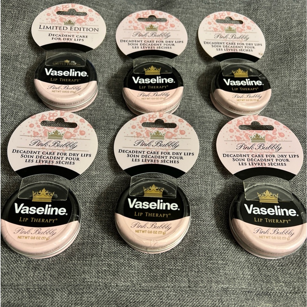 Vaseline Lip Therapy PINK BUBBLY 0.6 oz / 17 g New Lot of 6
